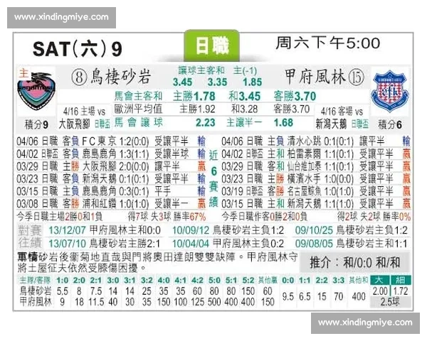 鸟栖沙岩与甲府风林对比分析：战术风格与球队魅力全景解读